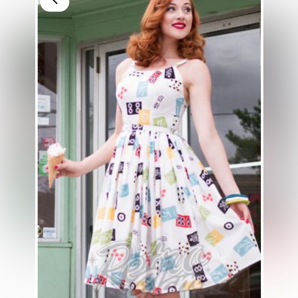 Trashy diva Annette mahjong print novelty dress